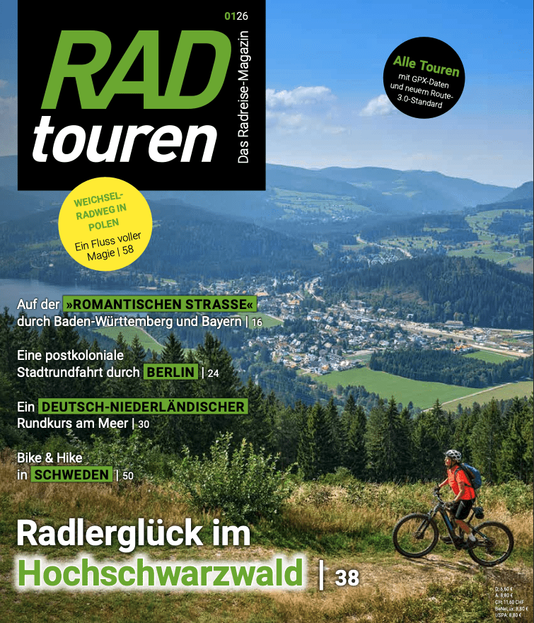 RADtouren Ausgabe 1/26 (PDF) 3 Titel Radtouren Magazin